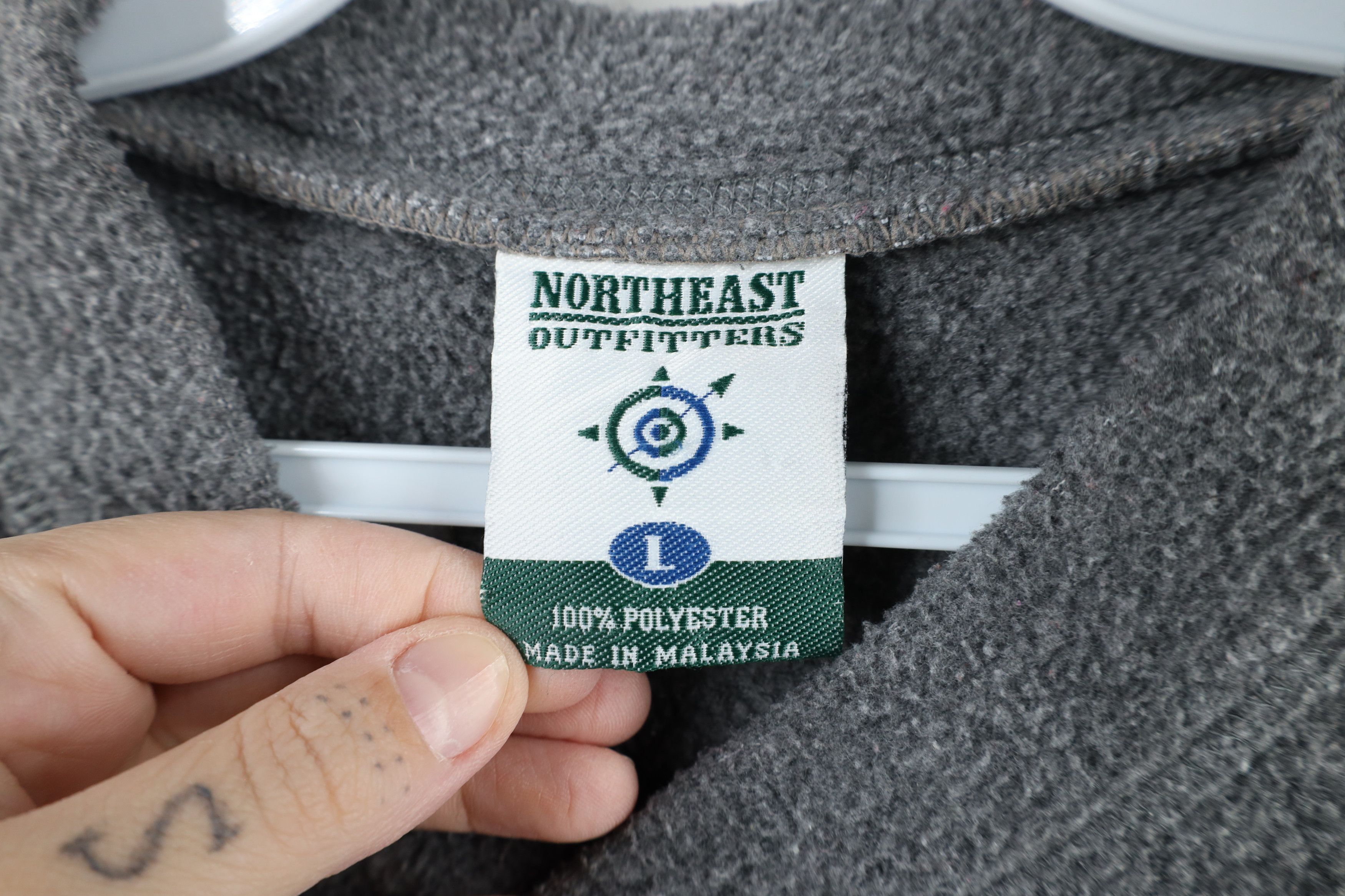Vintage Vintage 90s Streetwear Blank Fleece Henley Sweater Gray Size US L / EU 52-54 / 3 - 6 Thumbnail