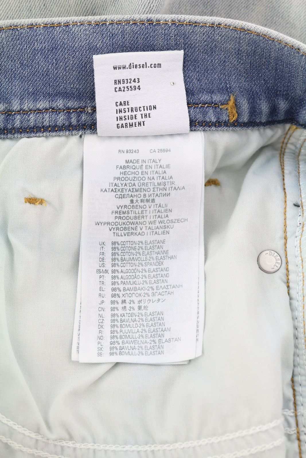 Diesel 1983 09B68 W30/L34 Blue Skinny Faded Distressed 85410 Size US 30 / EU 46 - 8 Thumbnail