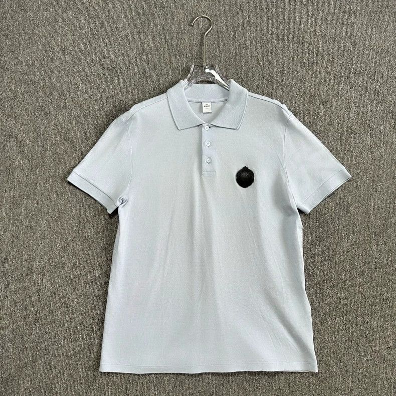 Berluti Berluti Sky blue chest leather logo polo shirt with short Size US S / EU 44-46 / 1 - 1 Thumbnail