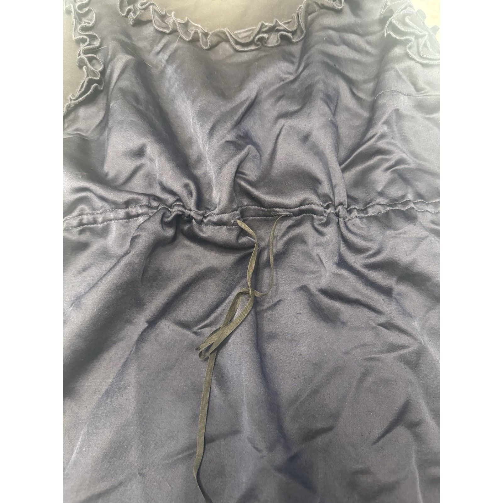 Hache Navy Sleeveless Dress with Ruffle Trim Size 8