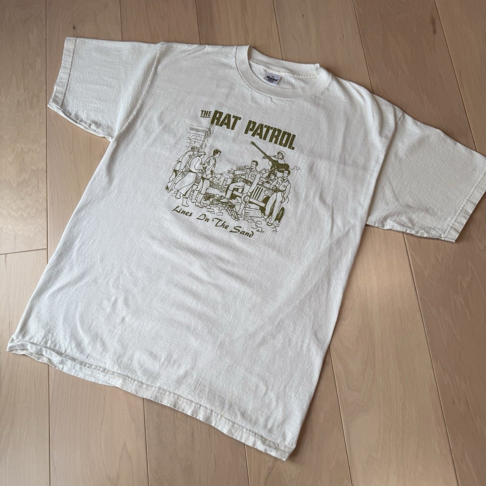 Vintage Vintage The Rat Patrol Shirt XL Cream 90s Lines In The Sand Size US XL / EU 56 / 4 - 8 Thumbnail
