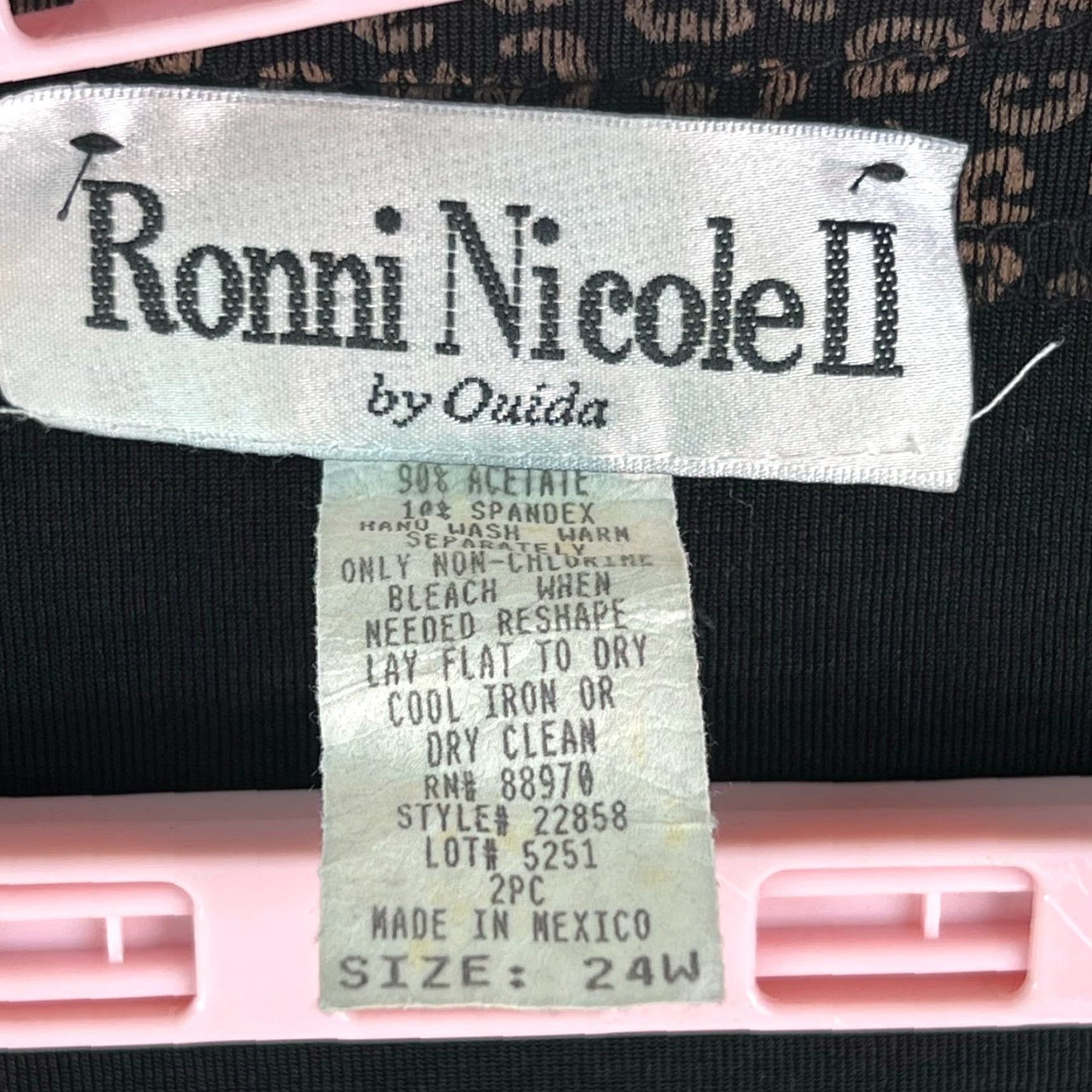 Vintage Ronnie Nicole Womens Black Long Sleeve Button Top 24W Size 4XL / US 24-26 - 3 Thumbnail
