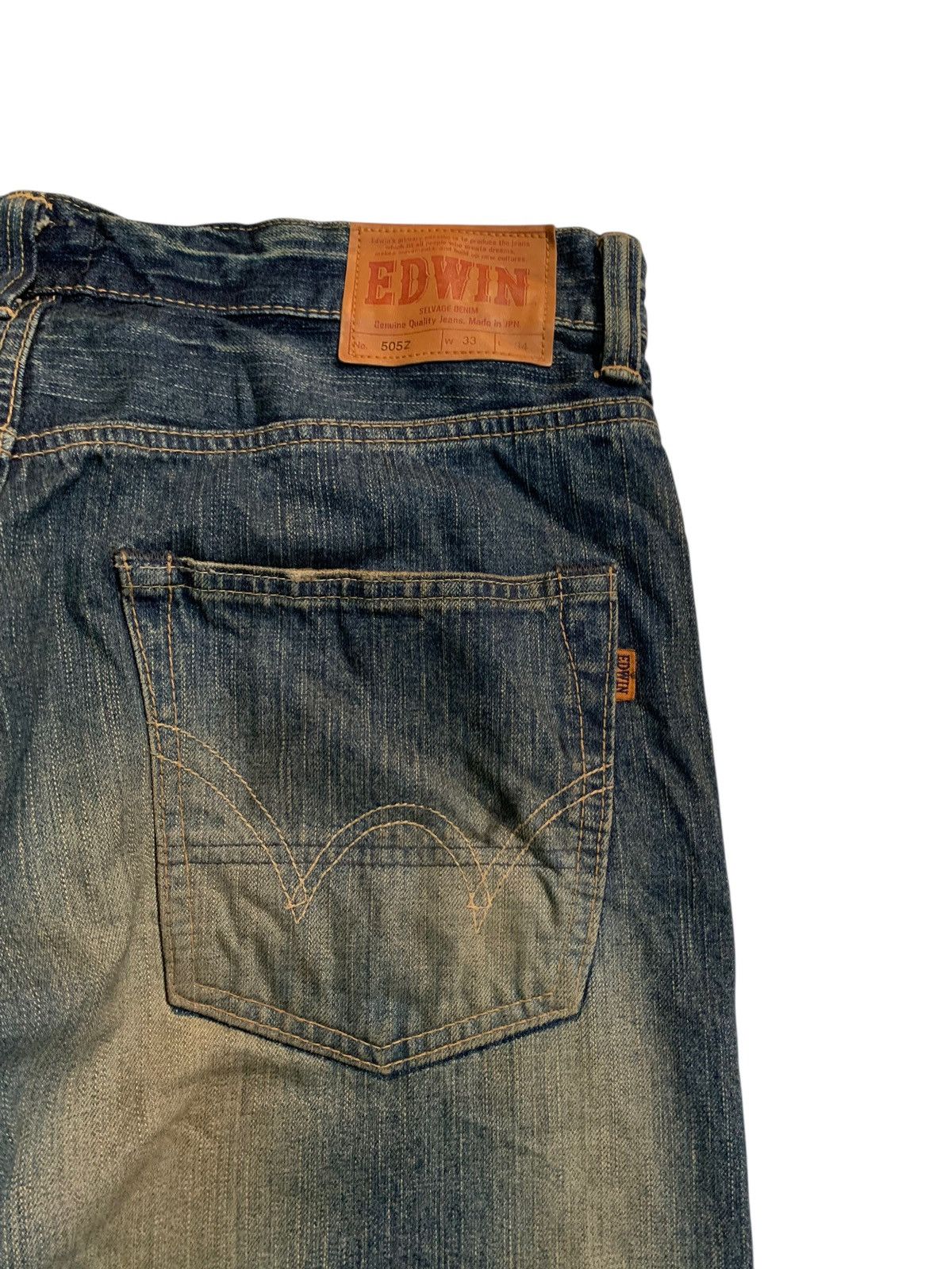 Kapital VINTAGE EDWIN 505Z BAGGY SELVEDGE RUSTY DISTRESSED DENIM Size US 35 - 15 Thumbnail