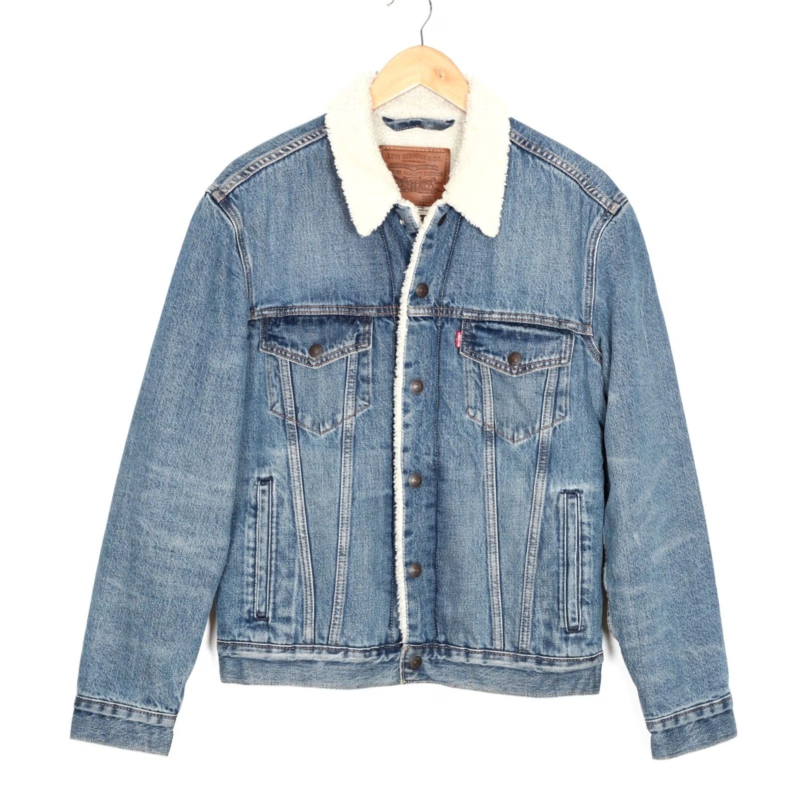 Levi's Levi’S Premium Big E Sherpa Lined Trucker Denim Jacket Men Size S MJ6087 Size US S / EU 44-46 / 1 - 2 Thumbnail