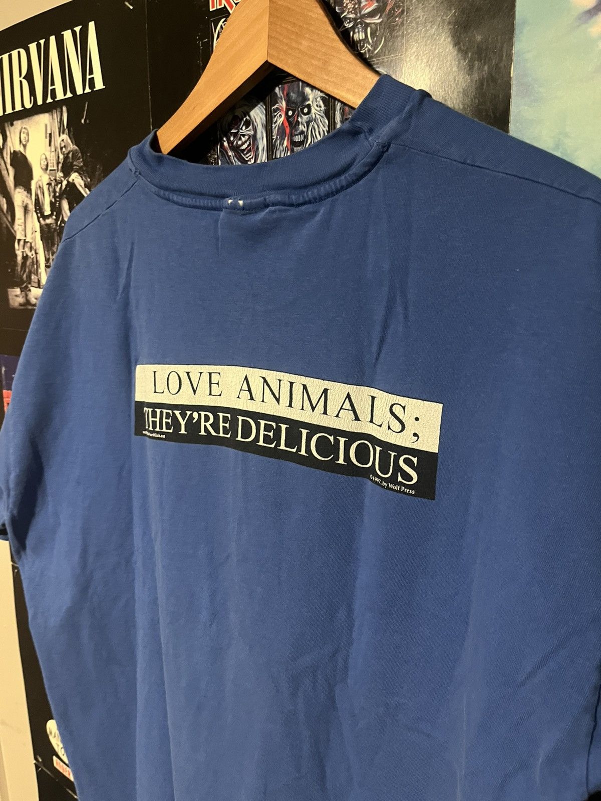 Hanes Vintage 90’s I love Animals their delicious humor tee Size US XL / EU 56 / 4 - 8 Thumbnail
