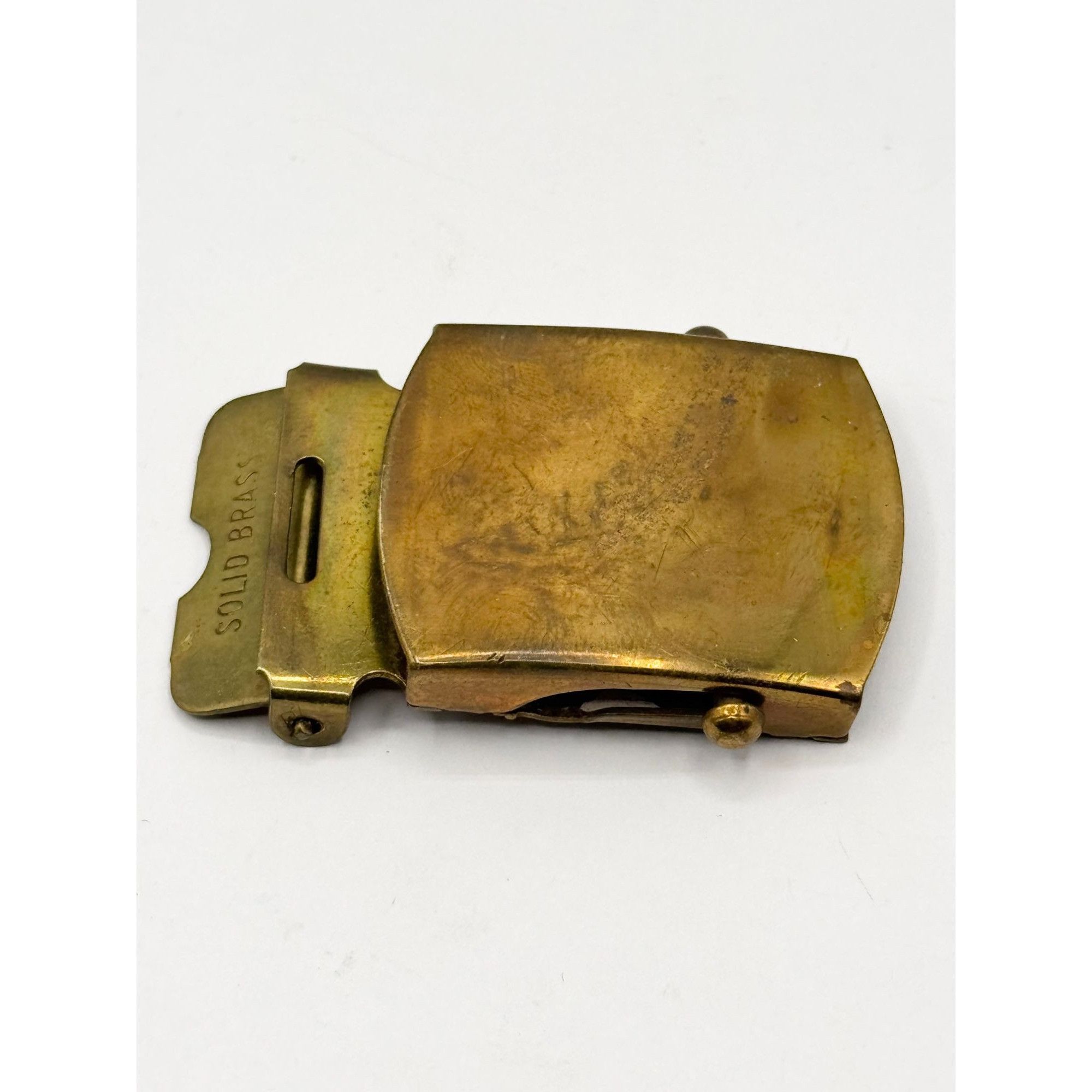 Vintage US Military Solid Brass Belt Buckle Size ONE SIZE - 1 Thumbnail