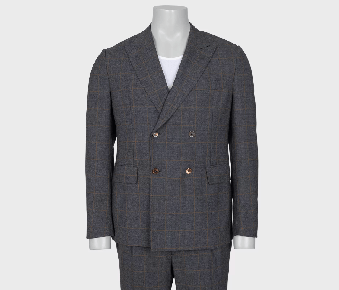 Isaia Isaia Gray Check Wool Suit IT50 L Size 50R - 5 Thumbnail