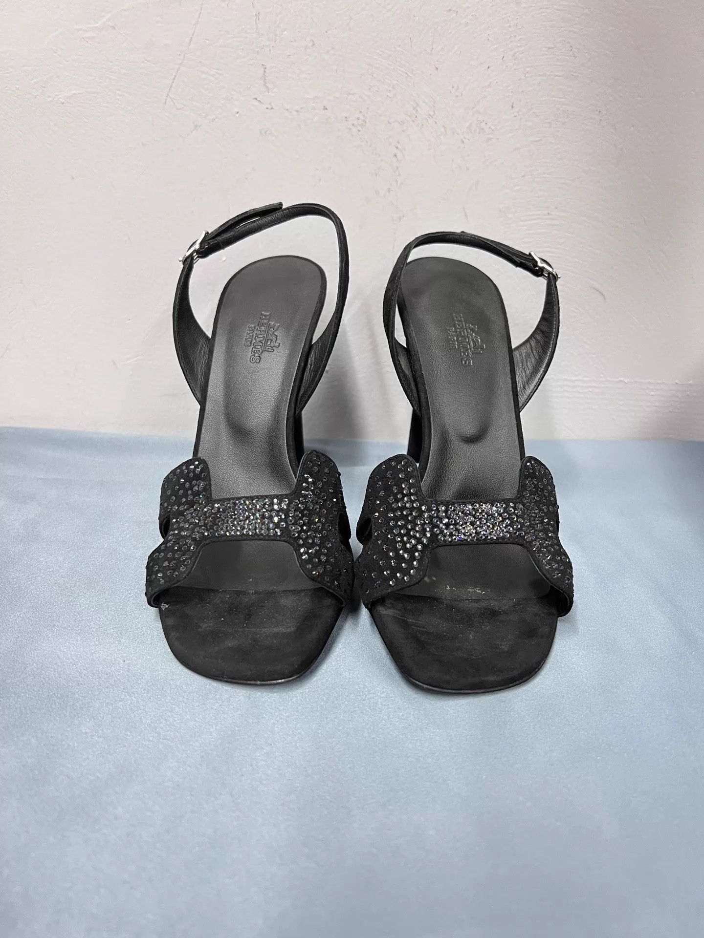 Hermes Hermes Joy Goatskin Crystal Palladium Strappy Sandal 37 New Size US 6.5 / IT 36.5 - 2 Thumbnail
