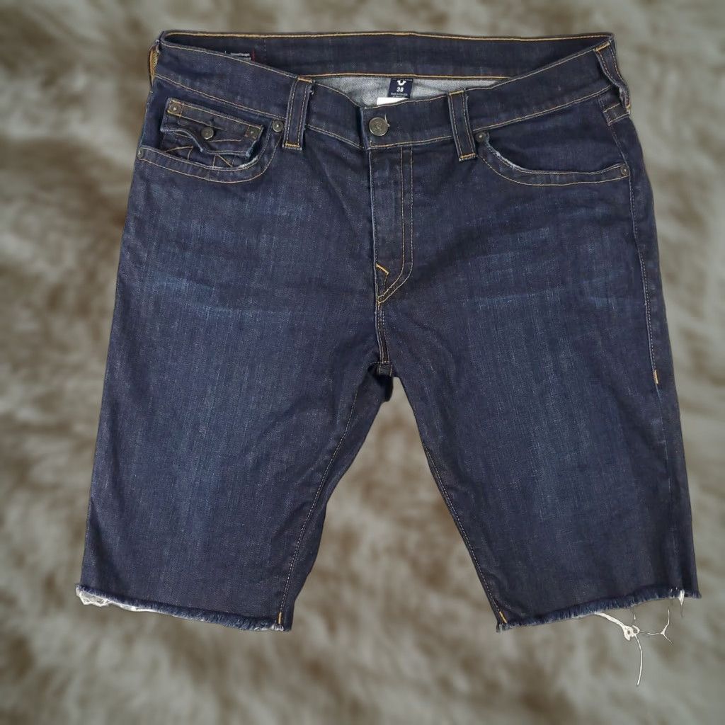 True Religion Denim Shorts Mens 38 Blue Bermuda Regular Fit 5-Pocket Casual Sports