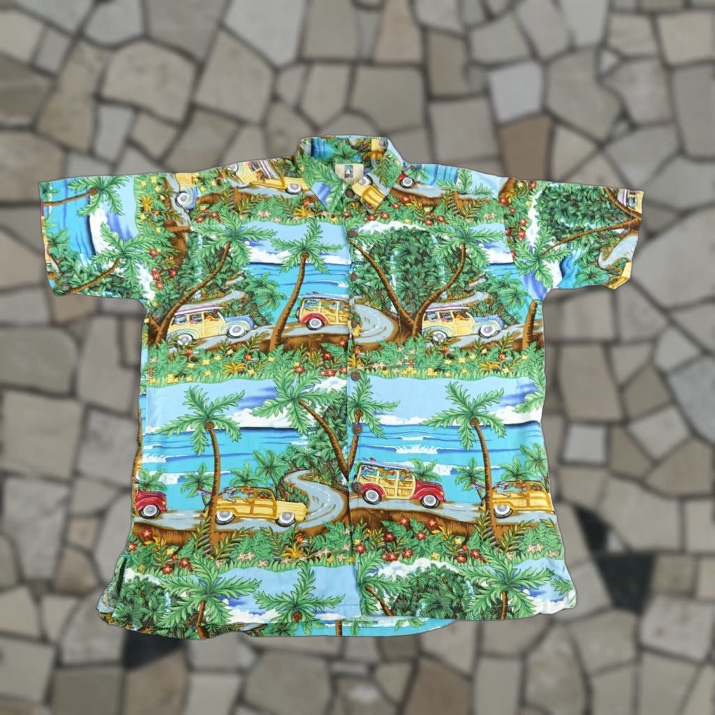 Vintage VINTAGE Kahala Hawaiian Shirt Mens Large Blue Rayon Aloha Beach Cars Surf Size US L / EU 52-54 / 3 - 1 Thumbnail