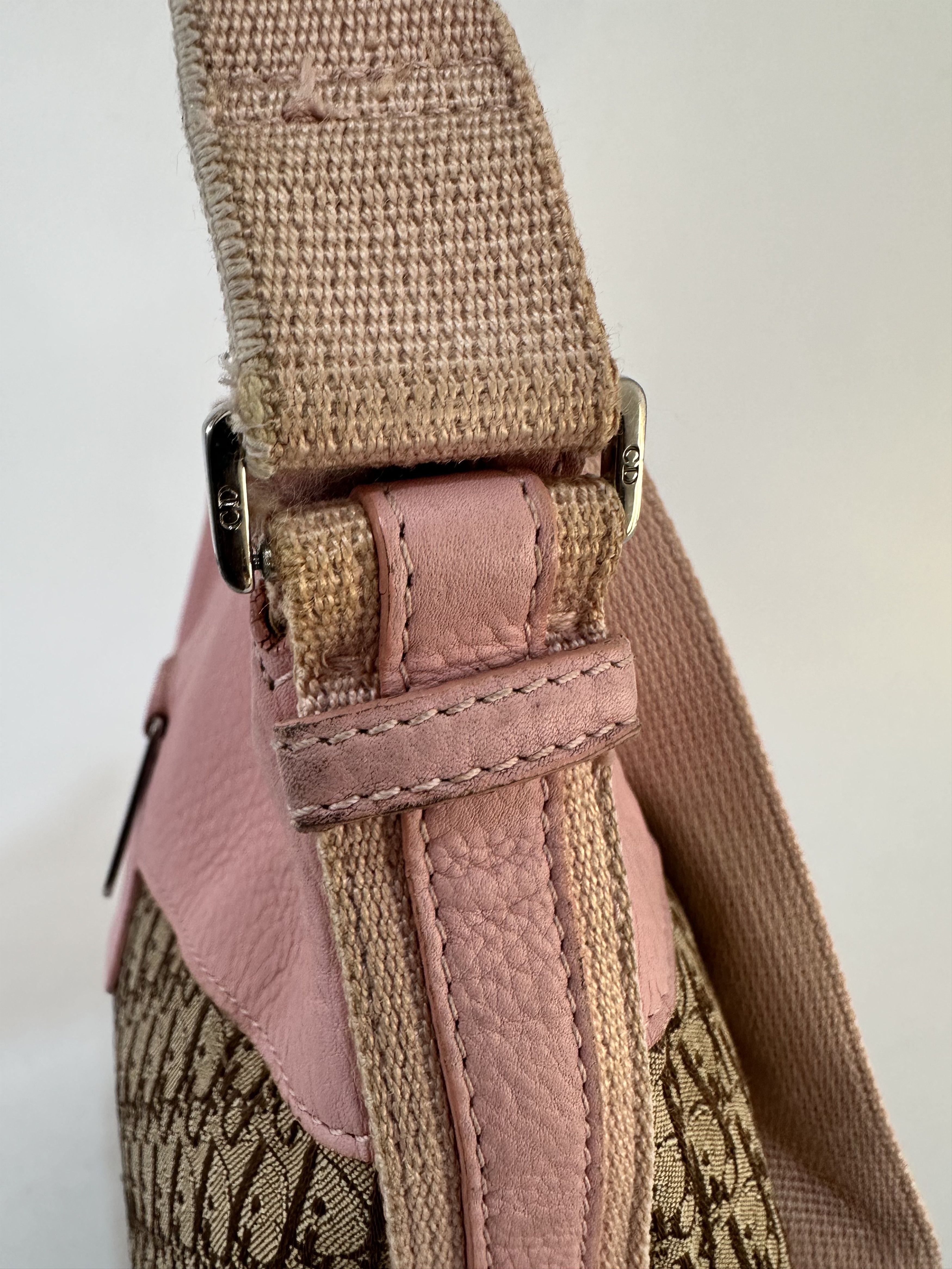 Dior Dior Brown Oblique Canvas Crossbody Bag Pink Beige Size ONE SIZE - 6 Thumbnail