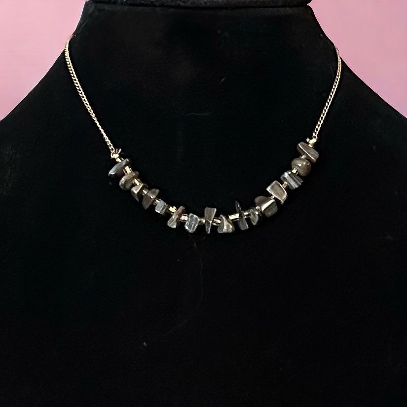 Vintage Vintage gray agate chip necklace Size ONE SIZE - 1 Thumbnail