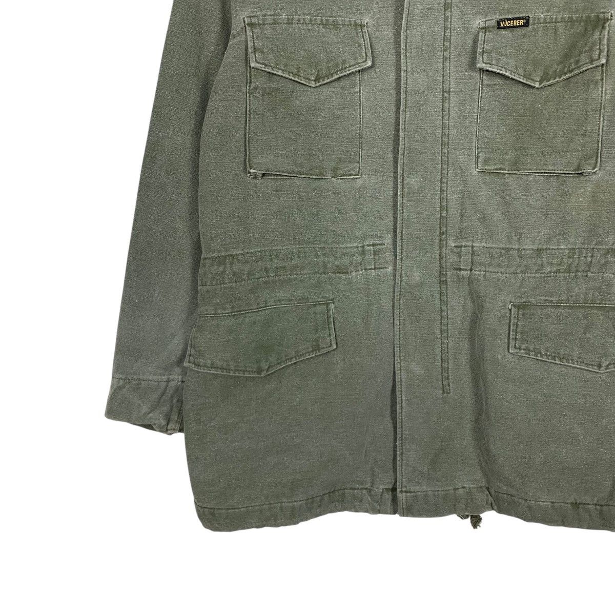 Japanese Brand VOCEVER Light Wash Olive Green Chore Jacket #1826-C27 Size US M / EU 48-50 / 2 - 3 Thumbnail