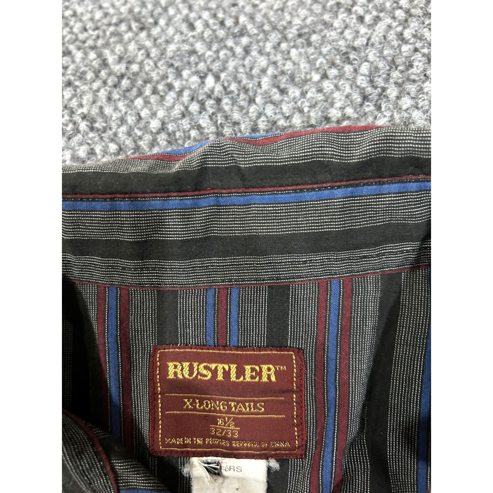 Vintage VINTAGE Rustlers Button-Up Shirt Mens 2XL Black Striped Western Snap X-Long Tails Size US XXL / EU 58 / 5 - 4 Thumbnail