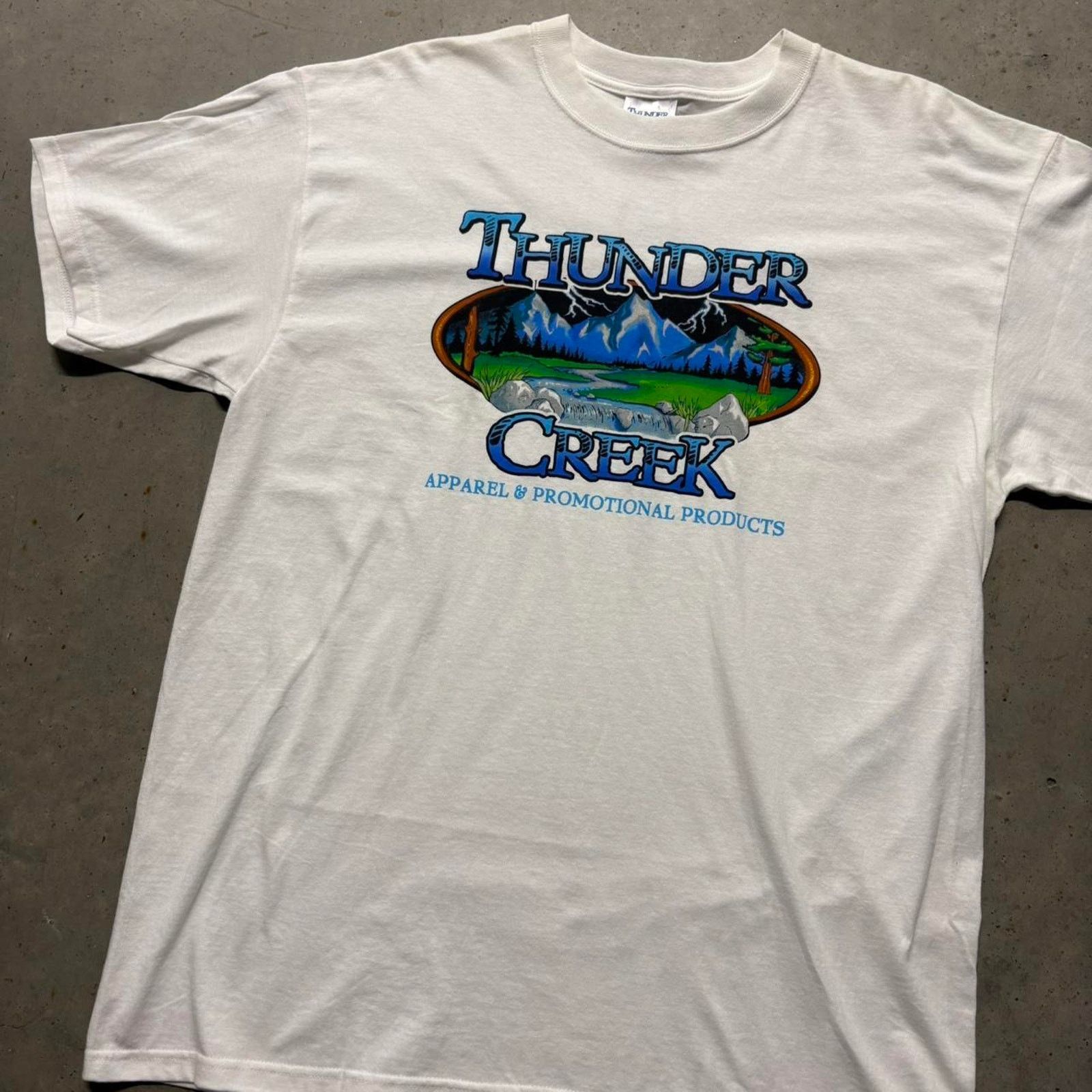 Japanese Brand × Vintage Crazy Vintage Y2K Thunder Creek Apparel Logo Graphic T Shirt Size US XL / EU 56 / 4 - 2 Thumbnail
