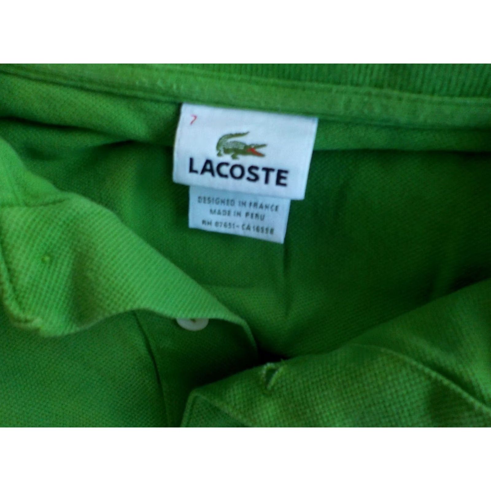 Lacoste LaCoste Polo Shirt Crocodile Logo S/S Lime Green XL 100% Cotton Men Regular Collar Button Short Sleeve Shirts Size US XL / EU 56 / 4 - 4 Thumbnail