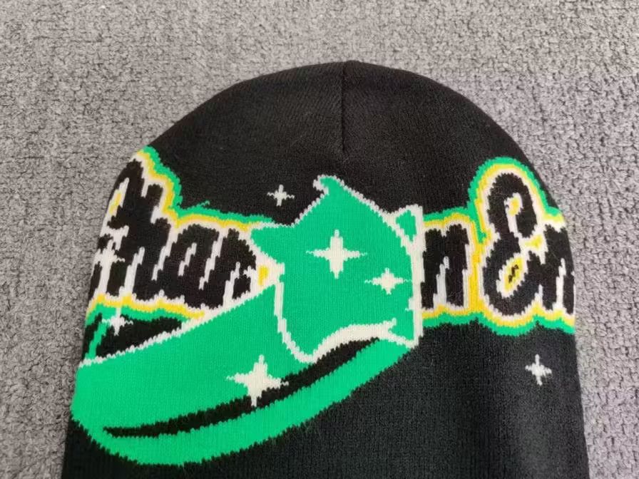 Other Shooting Star Graphic No Cuff Beanie Hat Black Size ONE SIZE - 2 Thumbnail