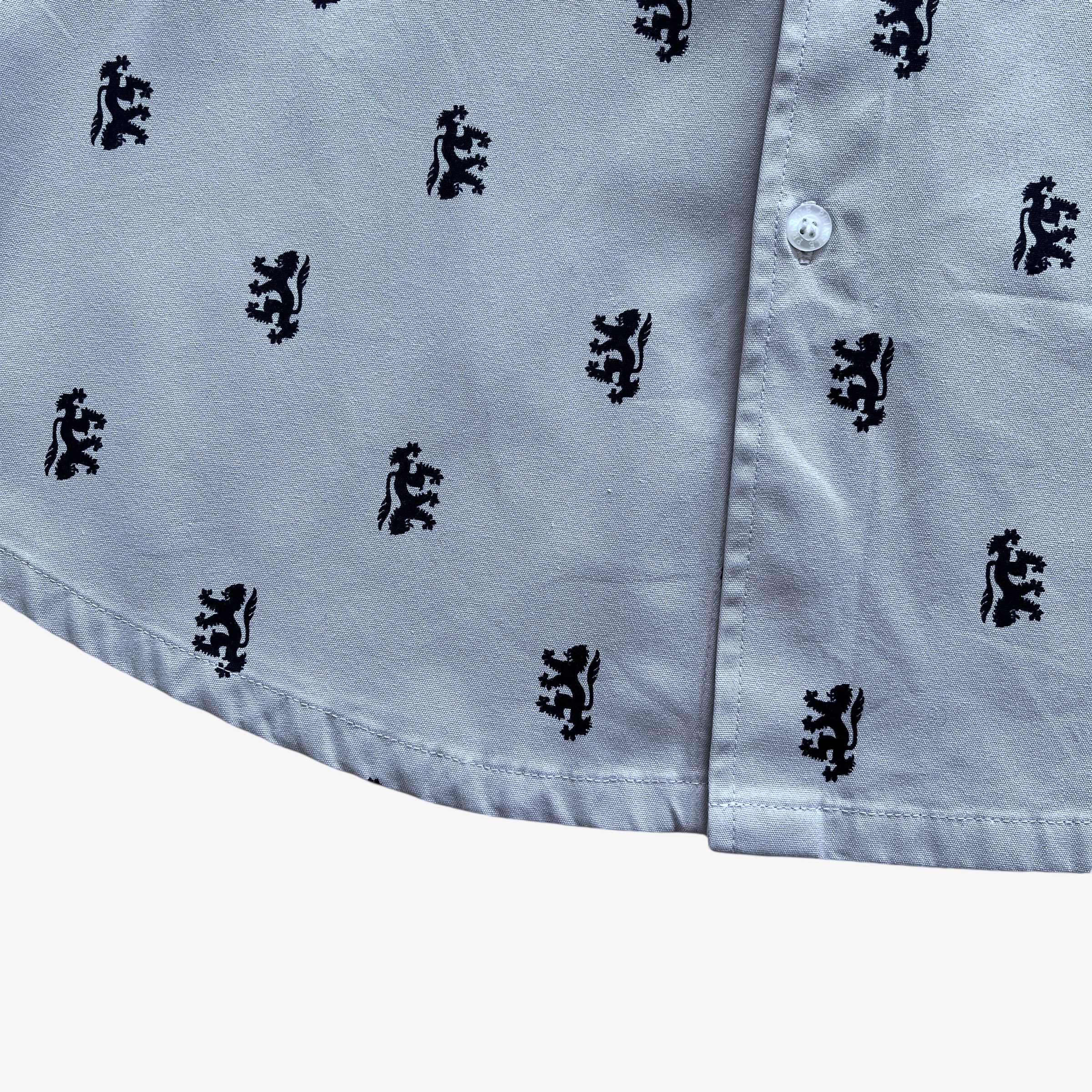 Pringle Of Scotland Vintage Y2K Pringle Geometric Lion Print Grey Shirt Size US M / EU 48-50 / 2 - 7 Thumbnail