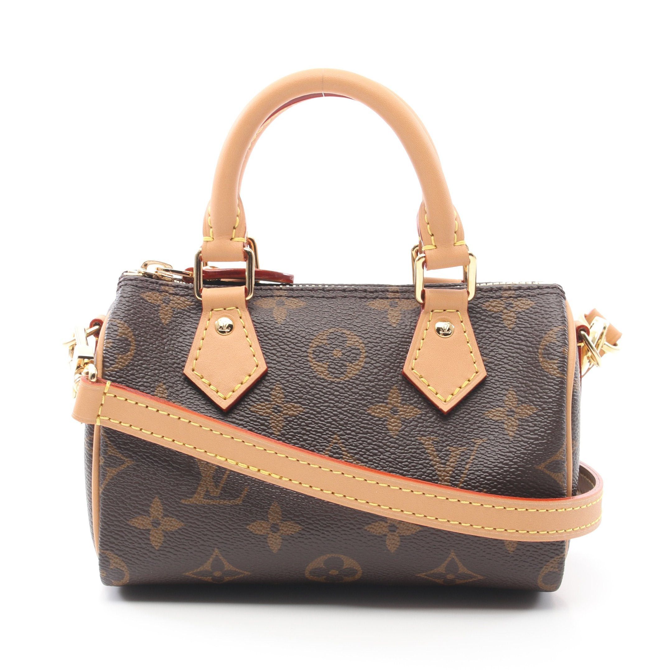 Louis Vuitton Louis Vuitton Nano Speedy Monogram Handbag Leather Brown Size ONE SIZE - 1 Thumbnail