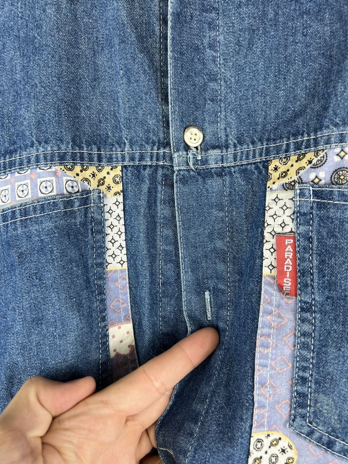 Flannel × Paradise × Vintage Vintage Paradise Flannel Denim Art Shirt M size y2k Size US M / EU 48-50 / 2 - 6 Thumbnail
