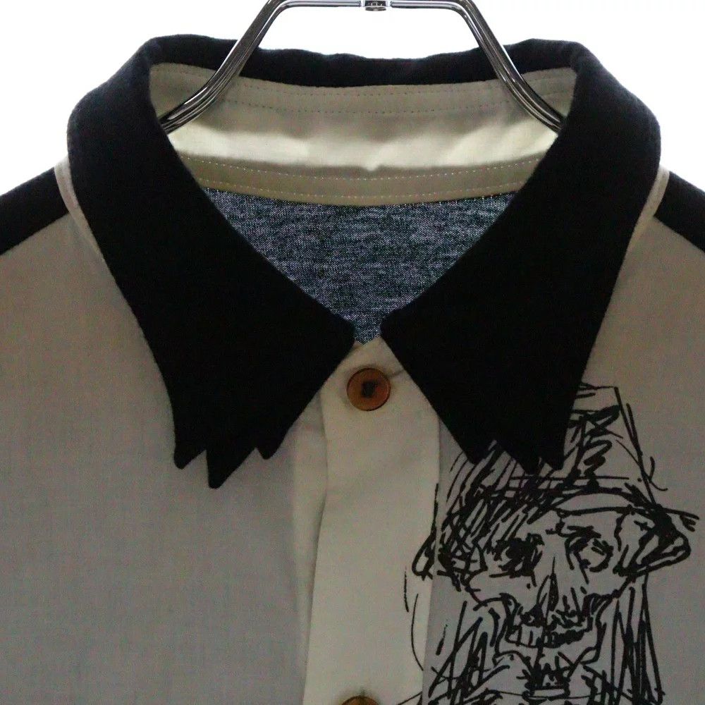 yohji yamamoto pour homme/16SS 3-piece collar printed shirt