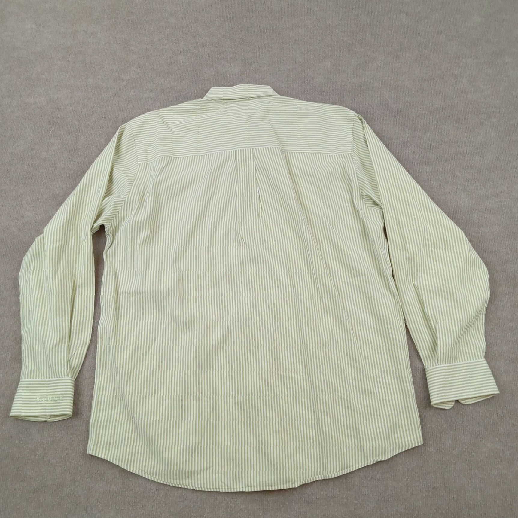 Ralph Lauren Cutter & Buck Shirt Mens Medium Green White Striped Button Up Casual Long Sleeve Size US M / EU 48-50 / 2 - 7 Thumbnail