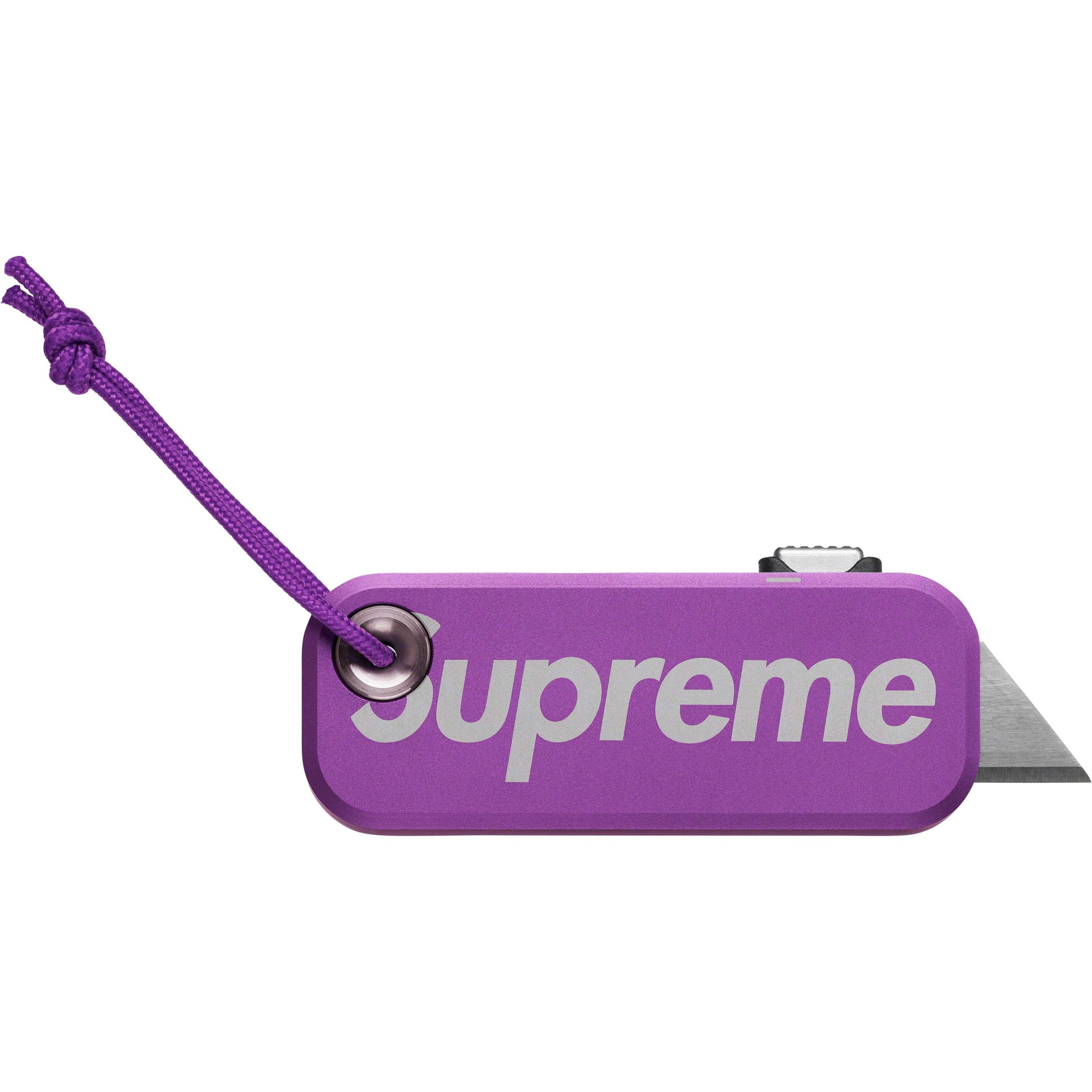 image of Supreme James Brand Palmer Utility Knife in Purple, Men's