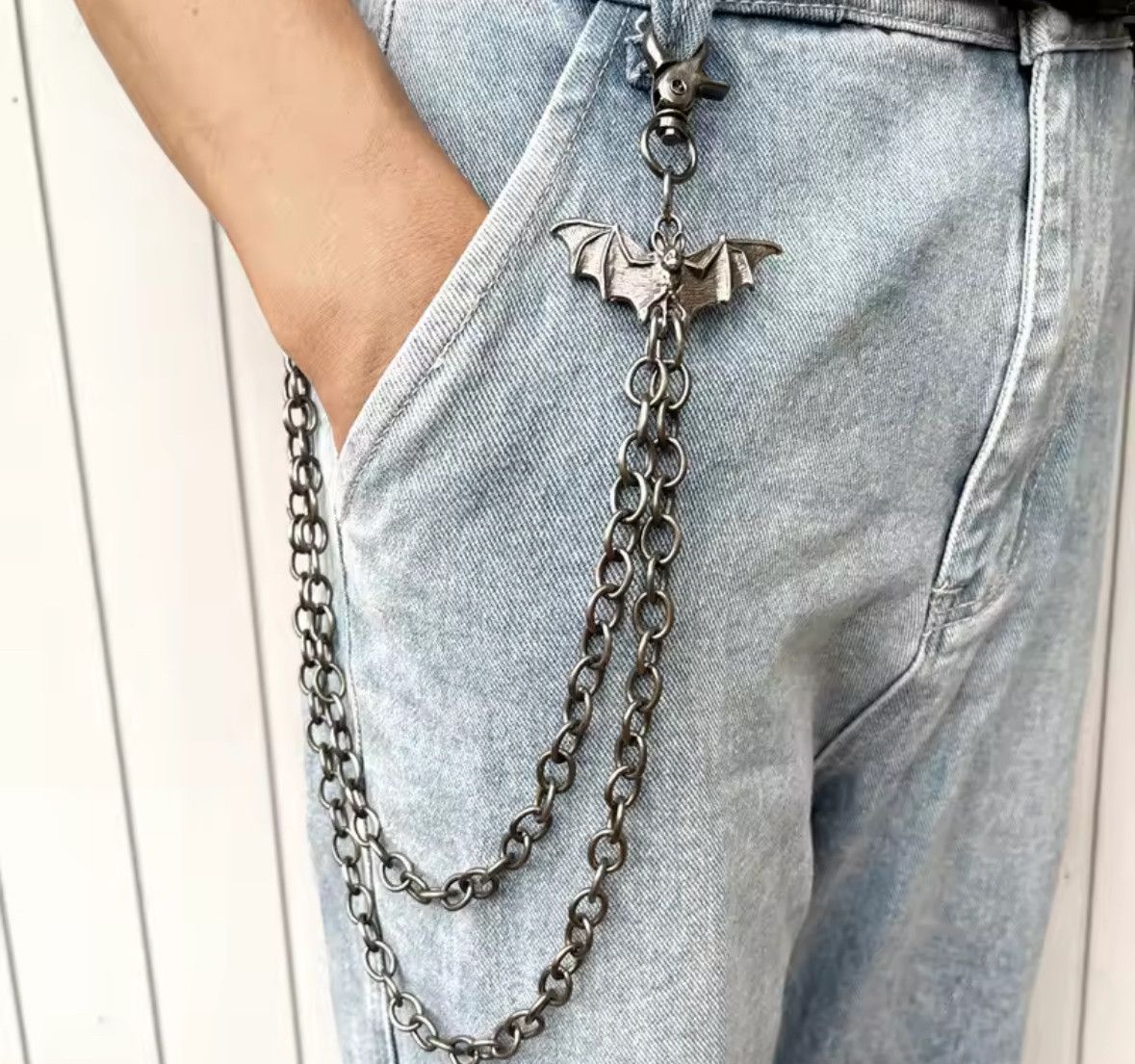 Other Hip Hop Multilayer Bat Metal Pants Chain Wallet Belt Size ONE SIZE - 1 Thumbnail