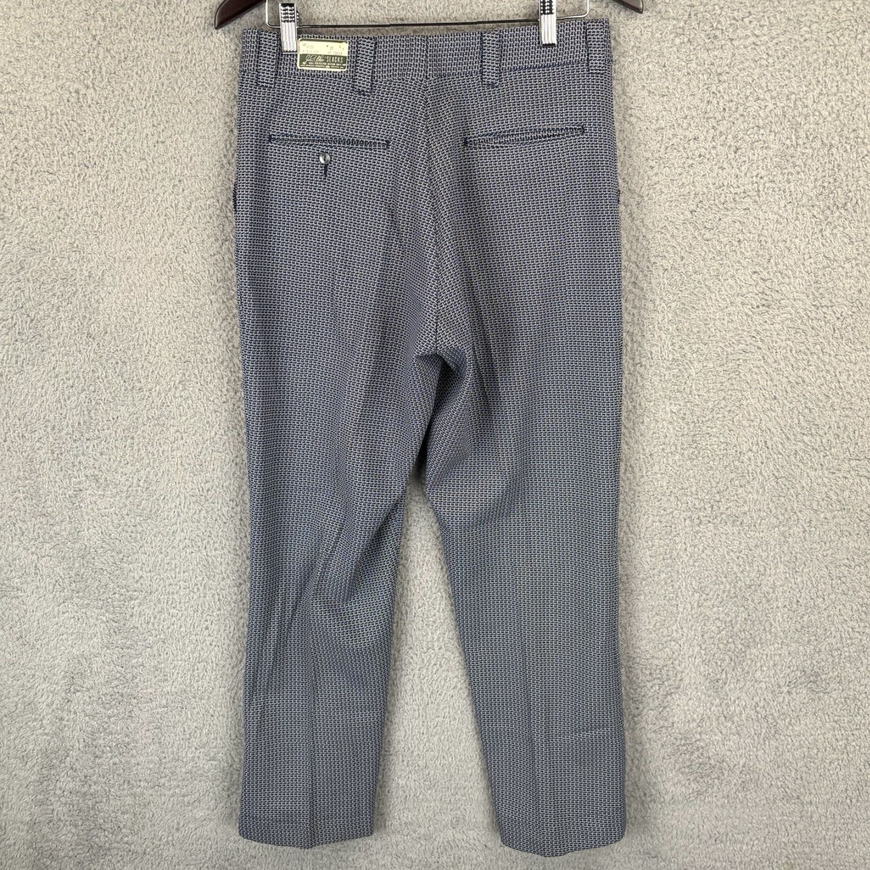 Blair NOS John Blair Polyester Pants Mens 32x29 Navy Blue Disco Vintage 60s 70s USA Size US 32 / EU 48 - 5 Thumbnail