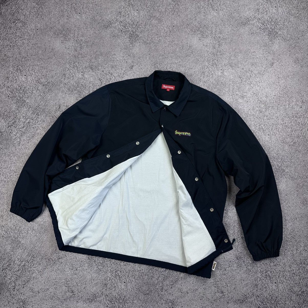 Supreme Supreme Navy Blue Gonz Graffiti Logo Coach's Jacket SS18 Size US XL / EU 56 / 4 - 8 Thumbnail