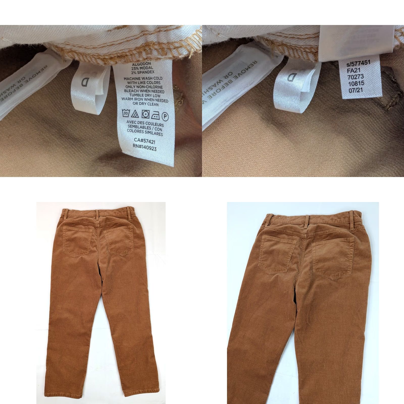 Ann Taylor Ann Taylor Loft High Waist Straight Corduroy Pants Women 8 29x26 Burnt Orange Size 30" / US 8 / IT 44 - 8 Thumbnail