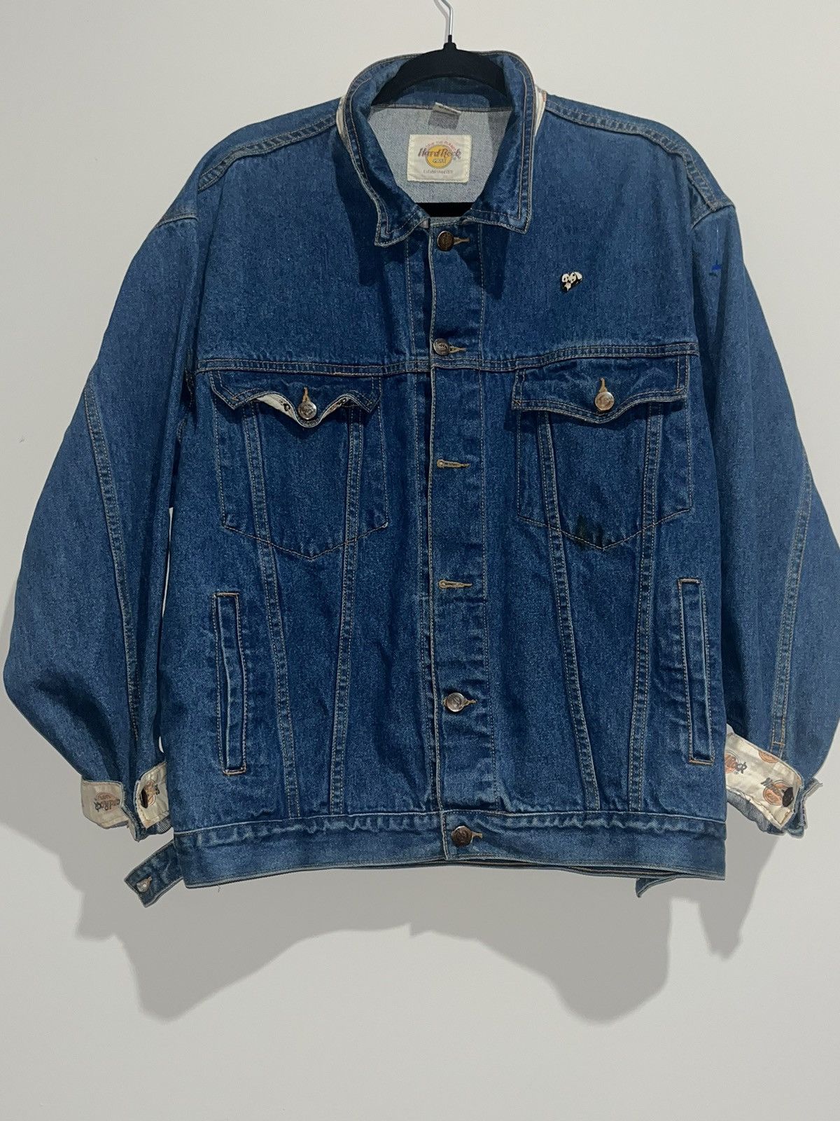 Vintage Vintage hard rock denim Jacket Size US XL / EU 56 / 4 - 3 Thumbnail
