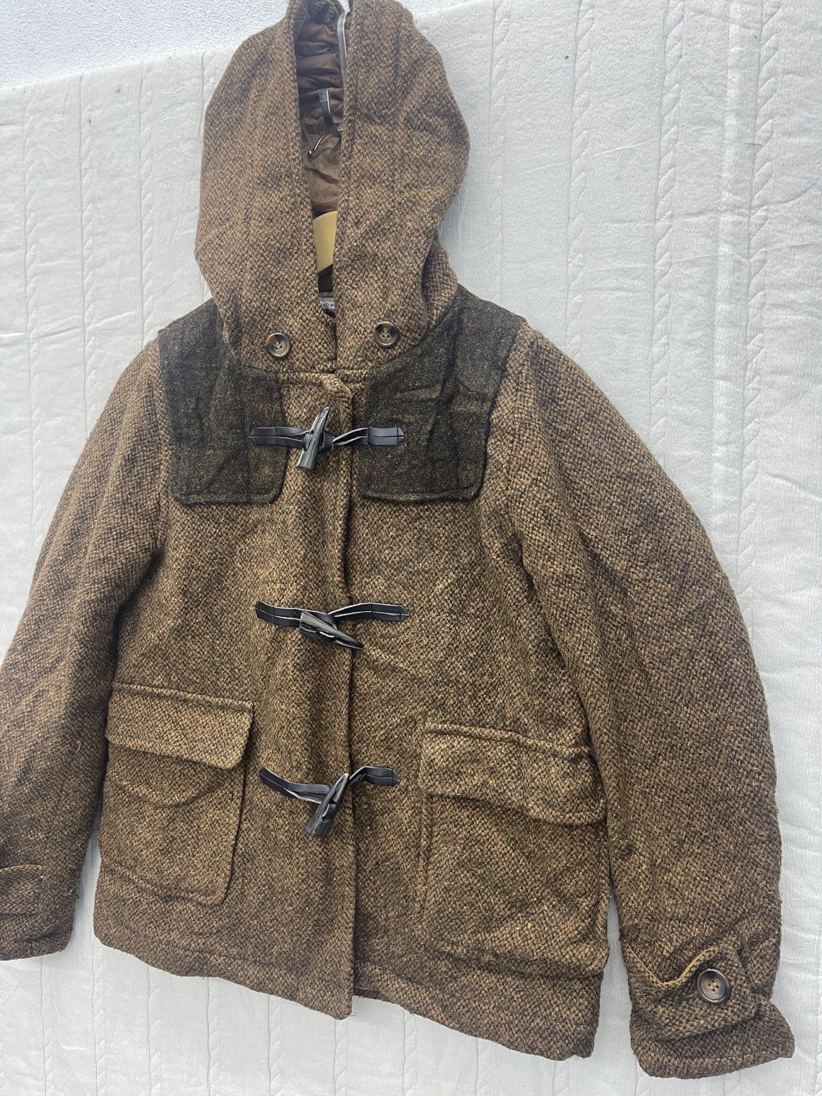 Harris Tweed × Vintage HARRIS TWEED WOOL DOWN JACKET Size L / US 10 / IT 46 - 3 Thumbnail