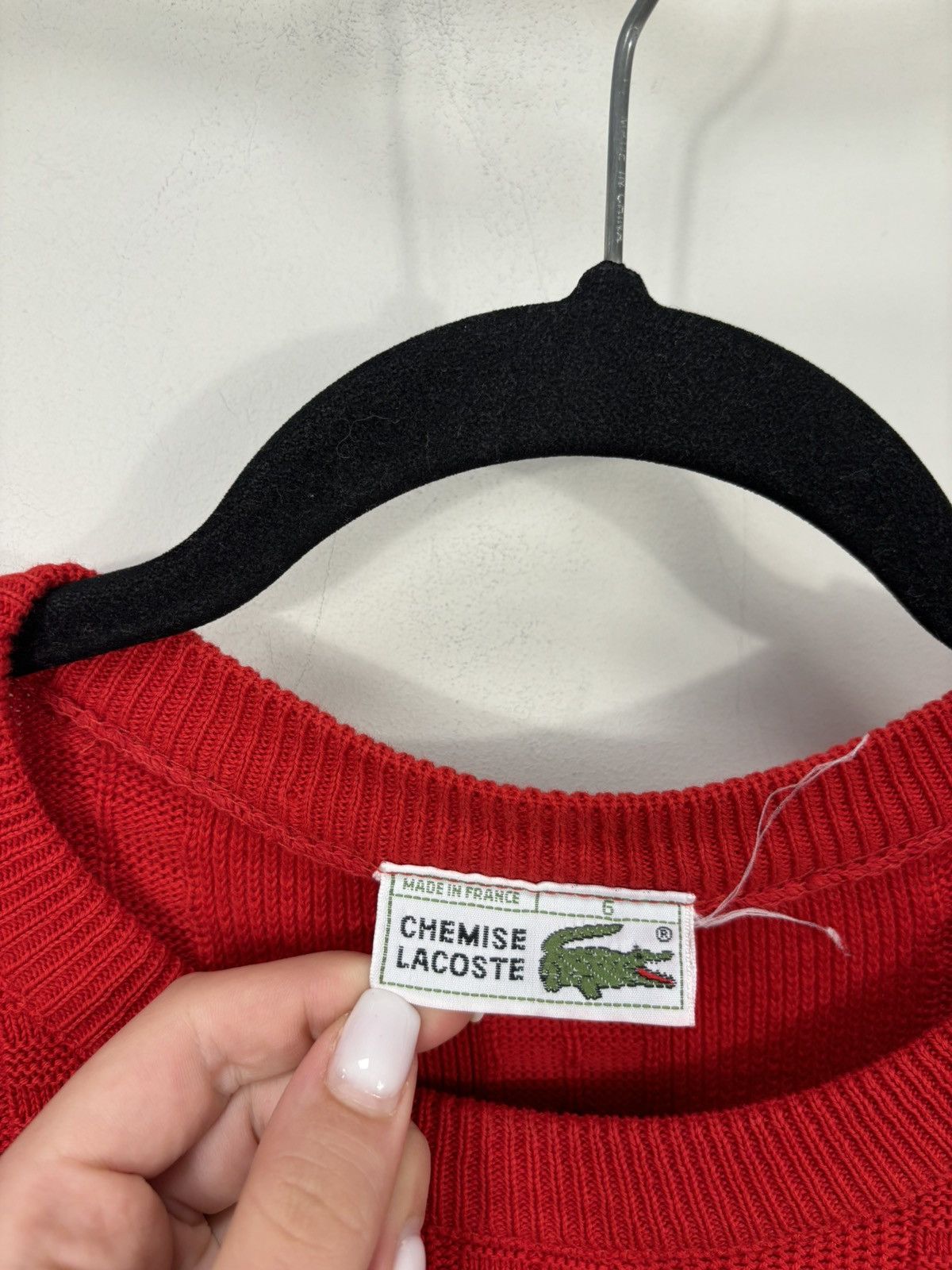 Lacoste Vintage Chemise Lacoste Men’s Red Cotton Knit Sweater Size US XL / EU 56 / 4 - 7 Thumbnail