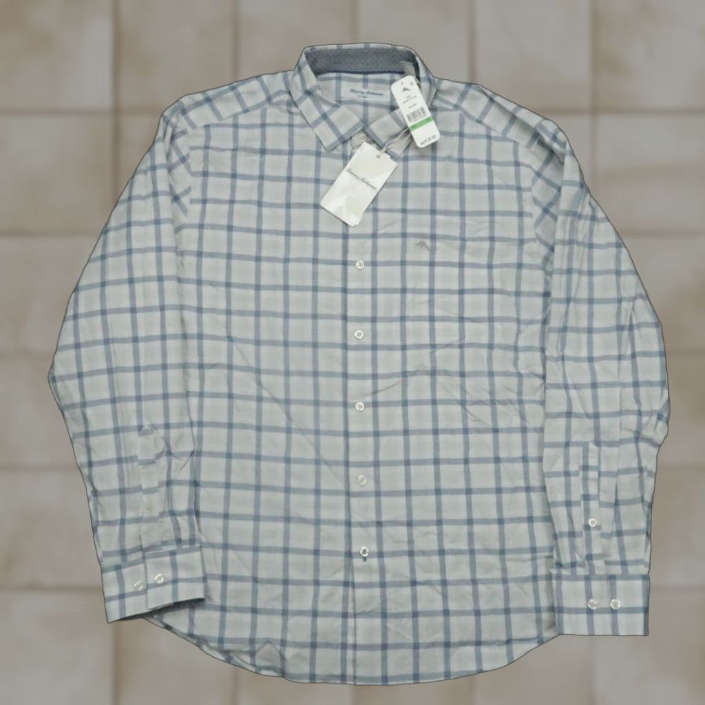 Tommy Bahama VINTAGE Tommy Bahama Shirt Mens Large Blue Gray Plaid Newport Loto Check NWT Size US L / EU 52-54 / 3 - 1 Thumbnail