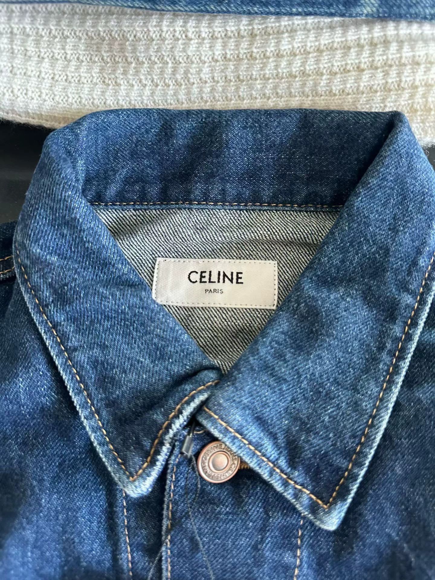 Celine Celine Rivets Triomphe Denim Jacket S New With Tags Size S / US 4 / IT 40 - 3 Thumbnail
