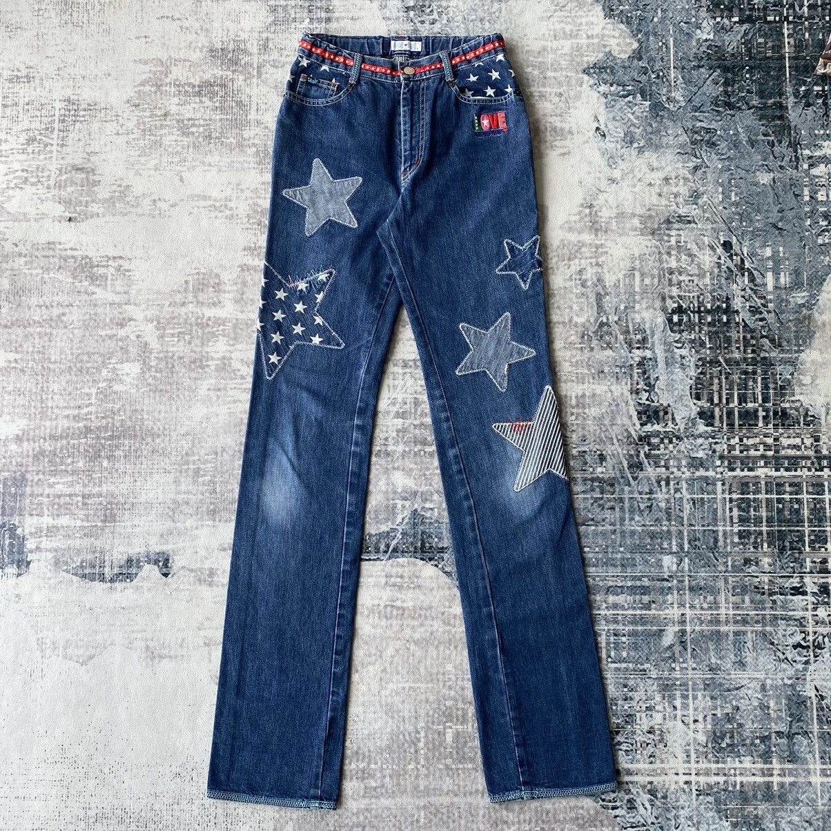 image of Angel Blue Star Patchworks Denim Jeans, Women's (Size 24)