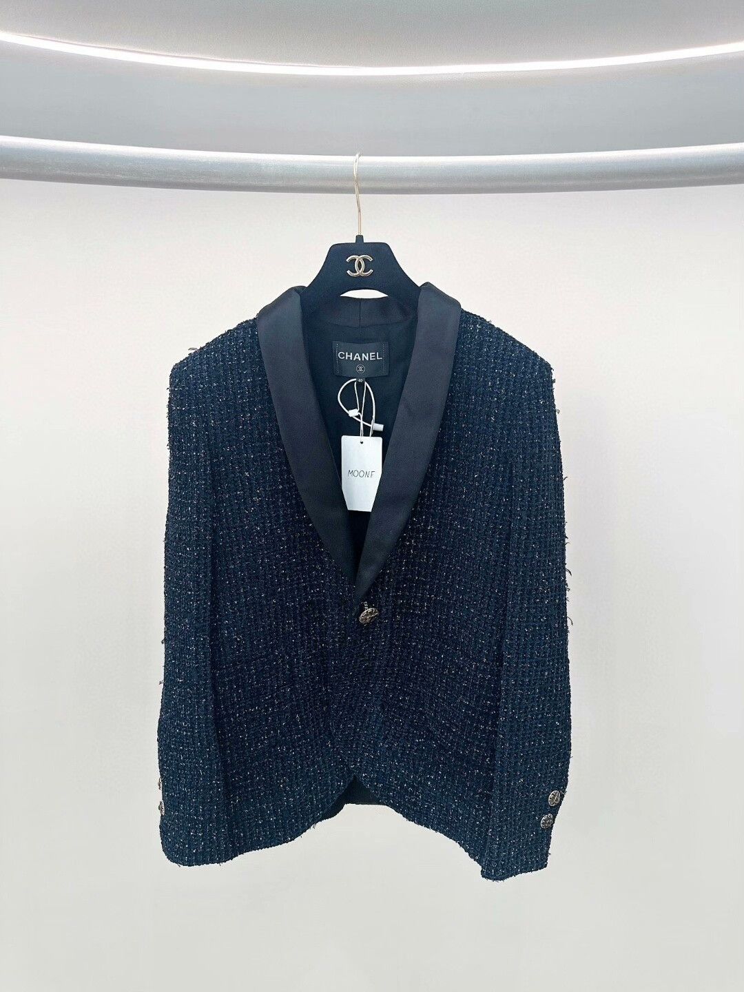 Chanel CHANEL Blue Tweed Jacket Size 40 Size US M / EU 48-50 / 2 - 1 Thumbnail