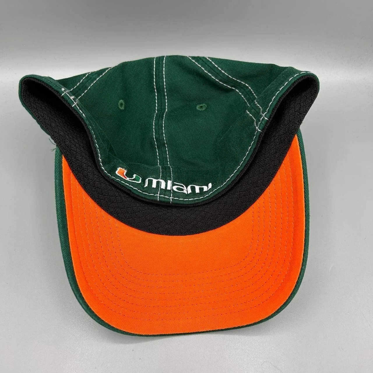 Adidas Miami Hurricanes Hat Men Green Adidas Stretch Fitted Cap S-M Size ONE SIZE - 3 Thumbnail