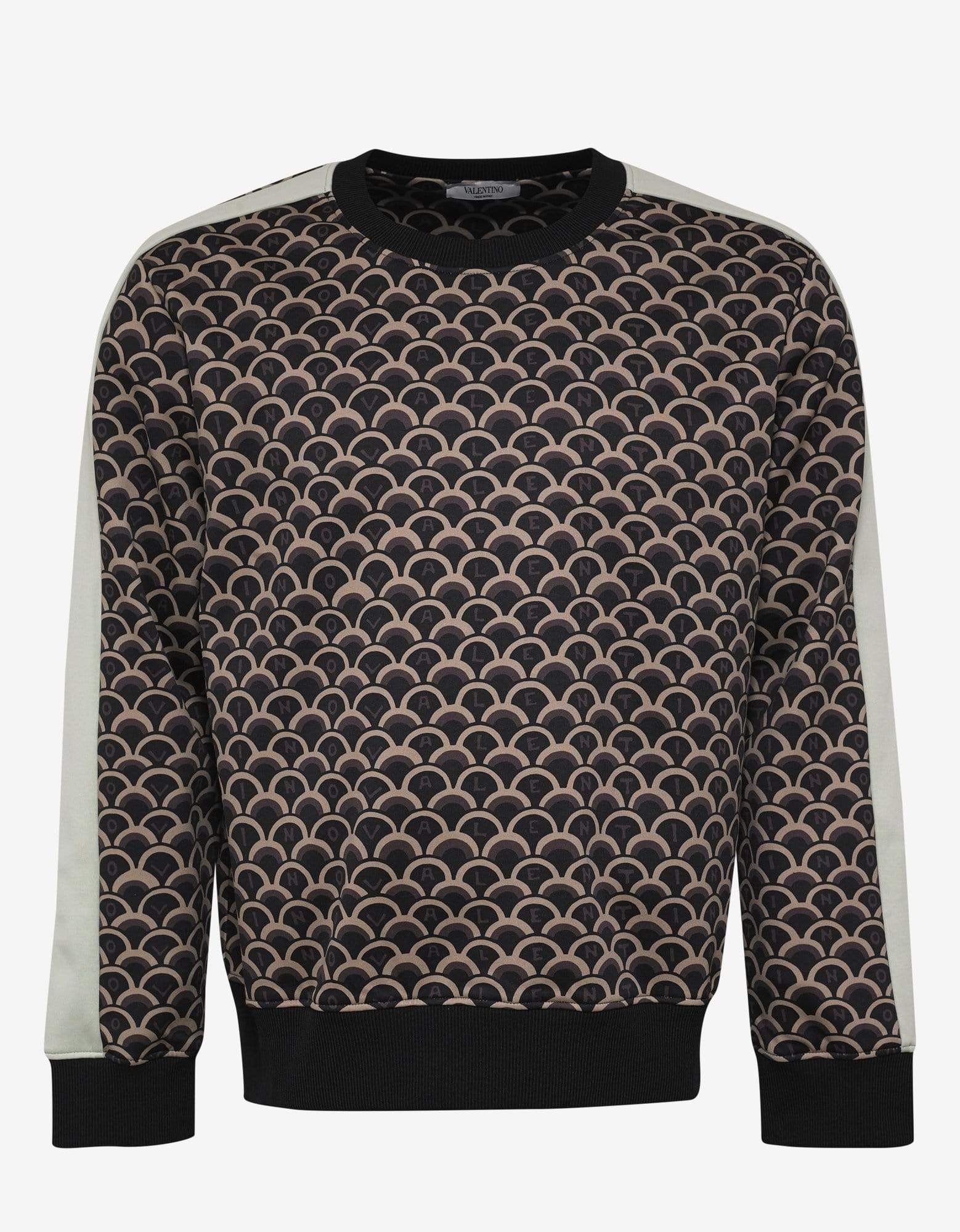 image of Valentino Black & Beige Logo Scale Print Sweatshirt, Men's (Size XL)