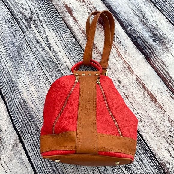 Other Valentina Made In Italy Redtan Leather Sling Backpack Purse Grailed 0426