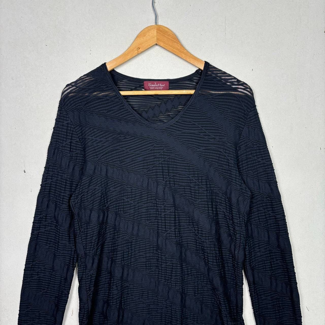 Tornado Mart Tornado Mart Archive 3D Textured Wavy Stripe L/S Shirt Size US M / EU 48-50 / 2 - 3 Thumbnail