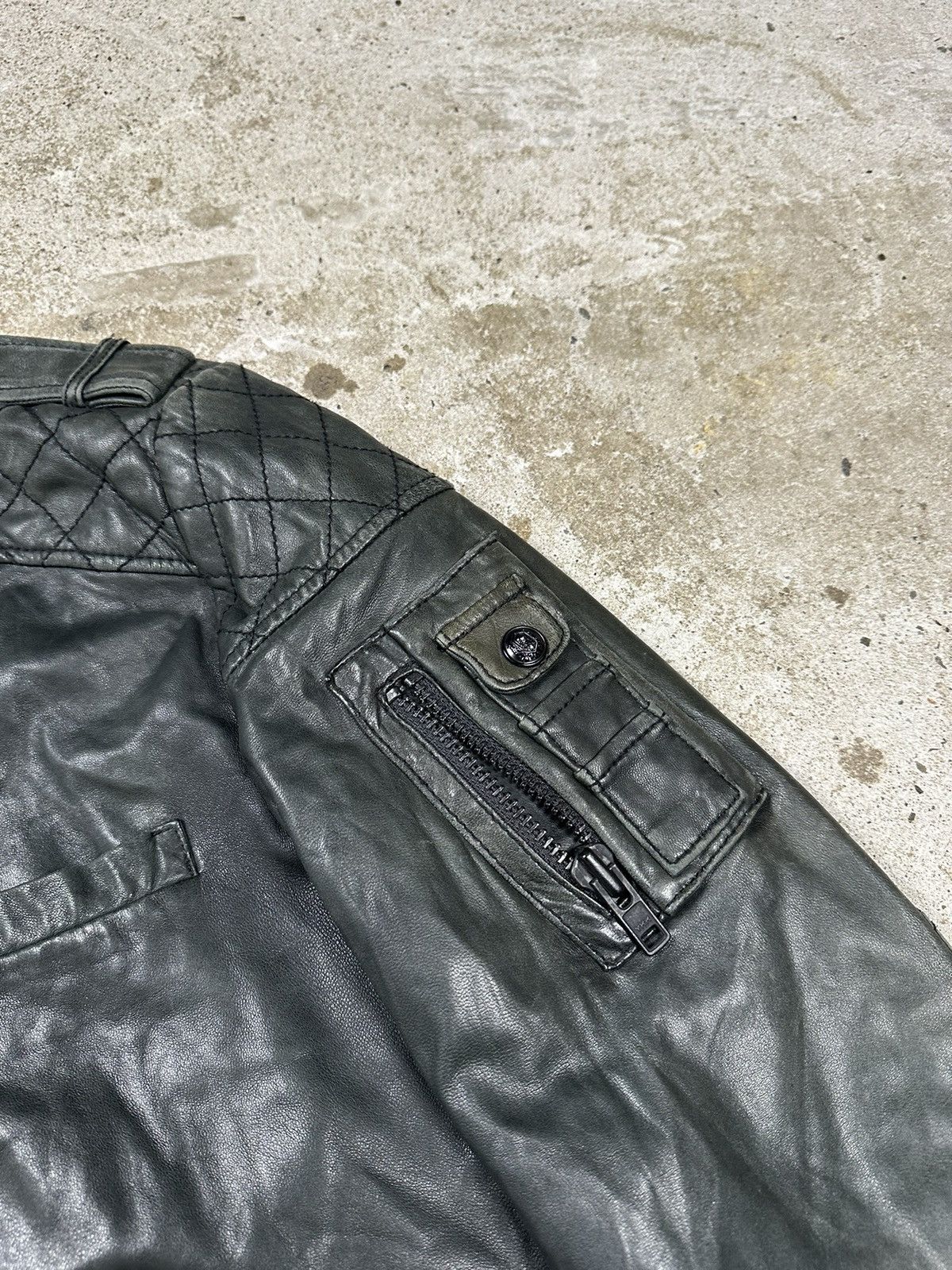 Genuine Leather × The Kooples The Kooples Khaki Biker Lamb Leather Jacket Size US L / EU 52-54 / 3 - 6 Thumbnail