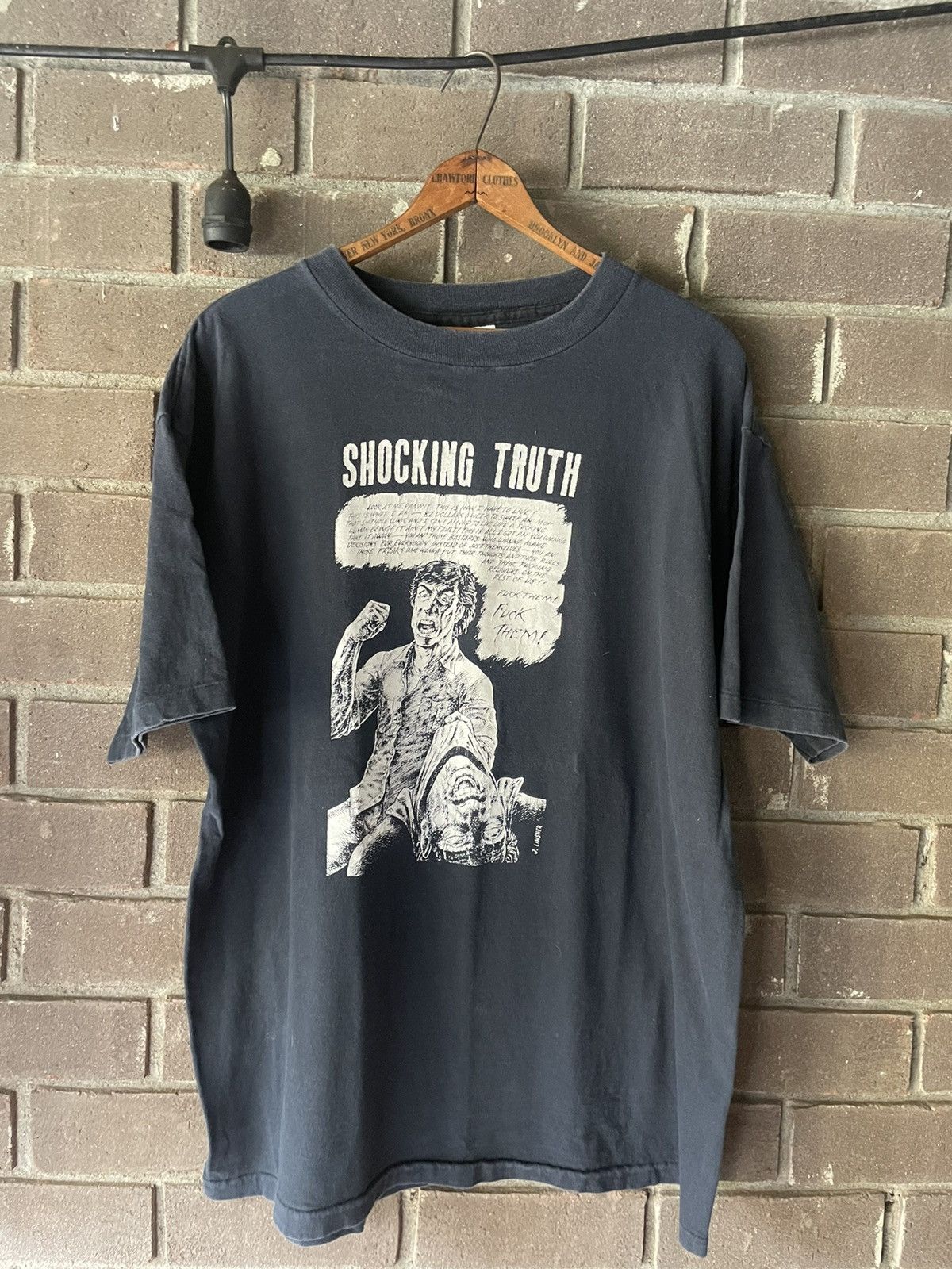 image of Band Tees x Vintage 1990 Shocking Truth California Punk Band T in Black, Men's (Size XL)