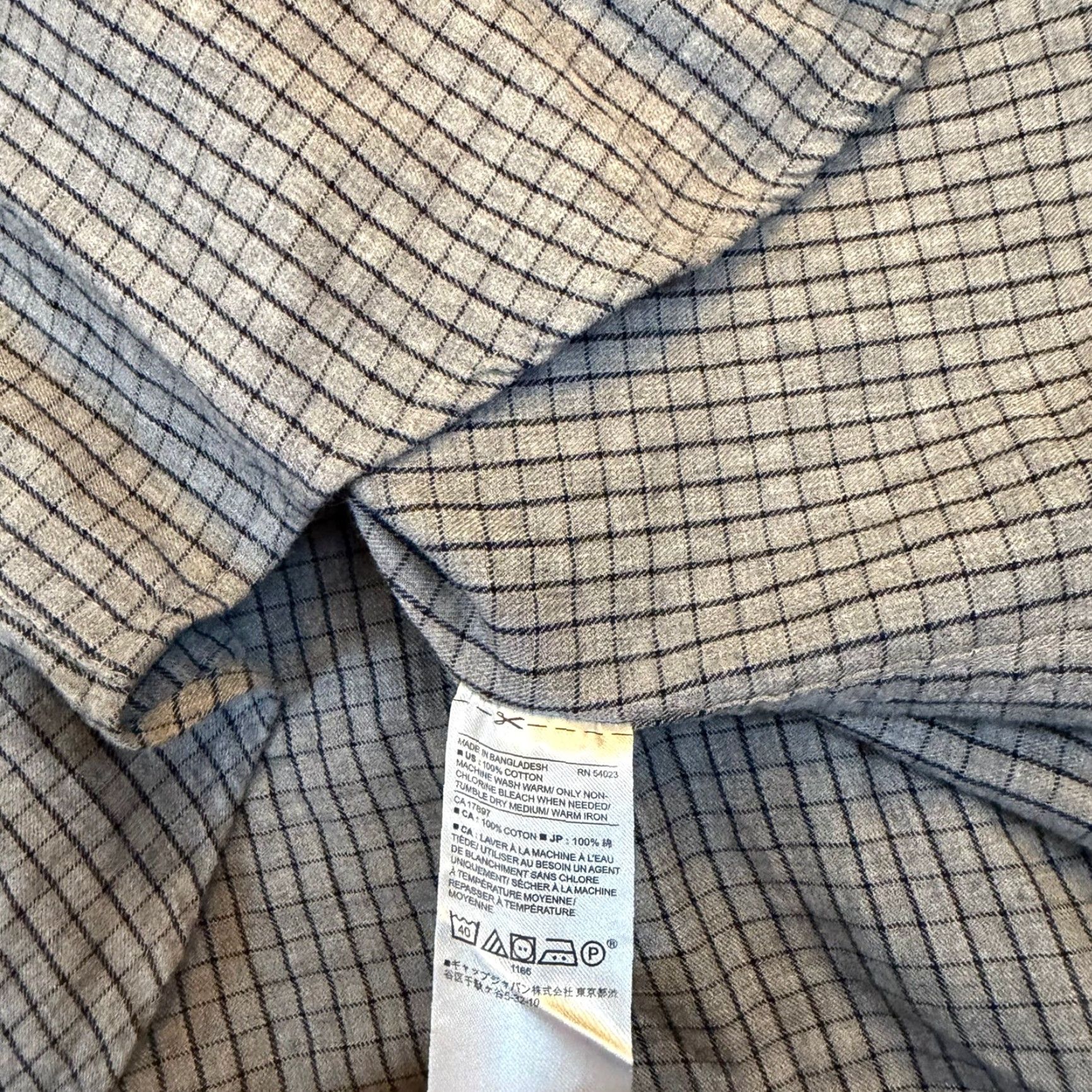 Banana Republic Banana Republic Shirt Button-Up Check Windowpane Cotton Mens Large Grey Navy Windowpane Check Shirt Mens Large Size US L / EU 52-54 / 3 - 5 Thumbnail