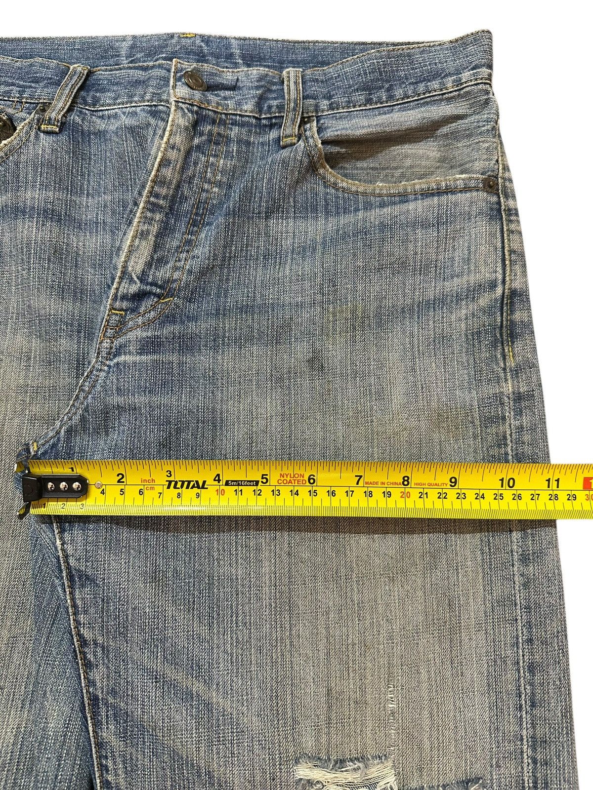 Japanese Brand Vintage Japanese Mud Wash Faded Distress Style Baggy Jeans Size US 32 / EU 48 - 14 Thumbnail