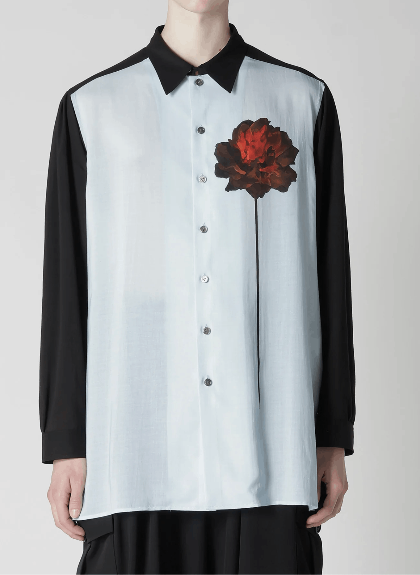 Y's for Men × Yohji Yamamoto Yohji Yamamoto Y's For Men - Cellulose One Red Flower Shirt Size US L / EU 52-54 / 3 - 7 Thumbnail