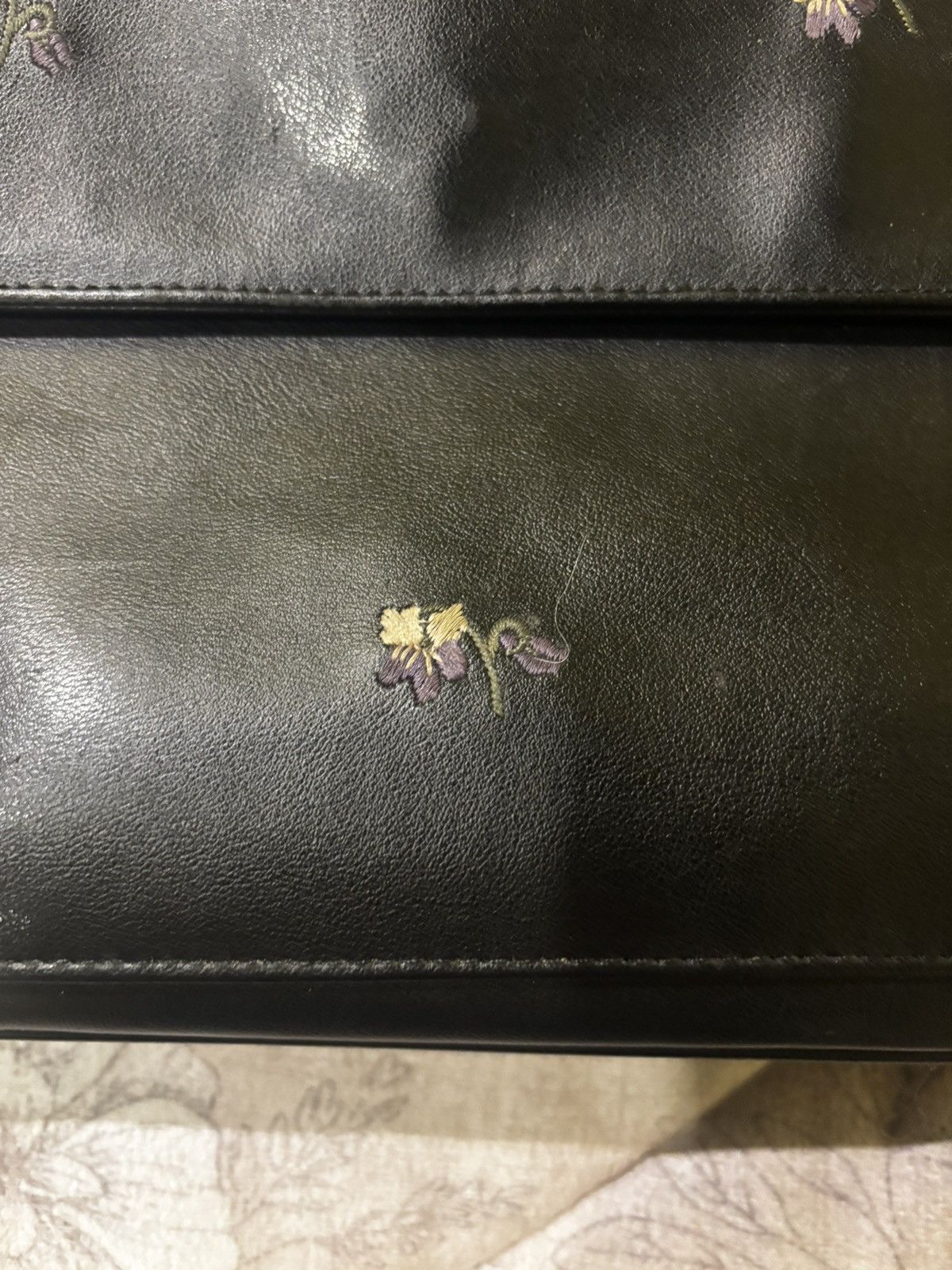 Other Antique black leather embroidered bag Size ONE SIZE - 4 Thumbnail