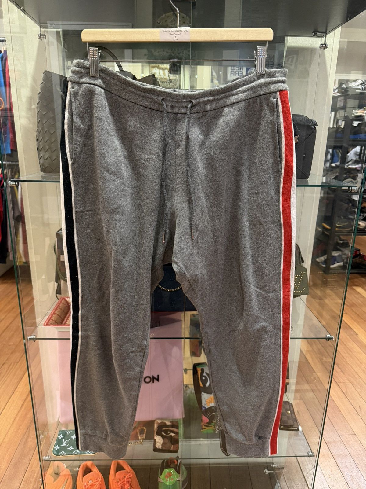 Thom Browne Thom Browne Webbed Tapered Sweatpants Size US 34 / EU 50 - 1 Thumbnail