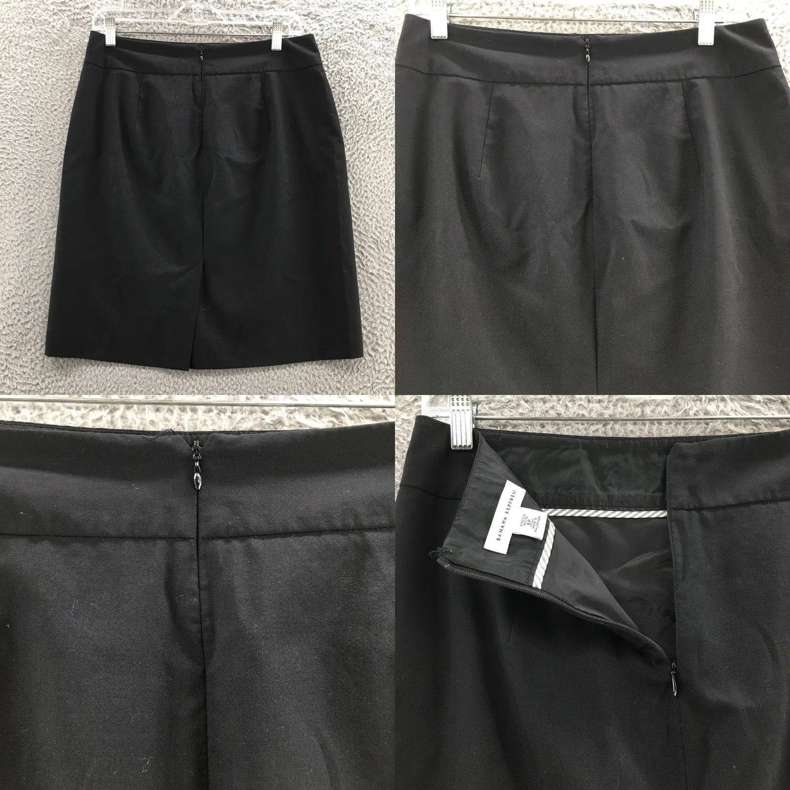 Banana Republic Banana Republic Straight & Pencil Skirt Womens 8P Black Casual Knee Length Skirt 31x21 Petite Womens Size 8P Slit Stretch Vintage No Size 30" / US 8 / IT 44 - 8 Thumbnail